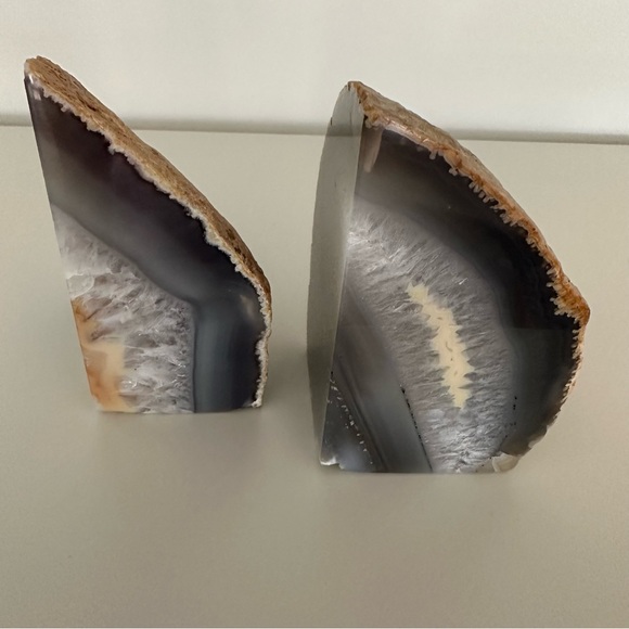 West Elm Agate Natural Stone Bookend Pair in Shades of Purple 4 3/8" tall - Picture 5 of 7